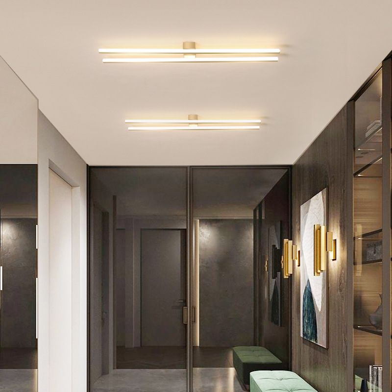 Lignes parallèles LED encastré simplicité acrylique Ultra-mince couloir éclairage monté au plafond