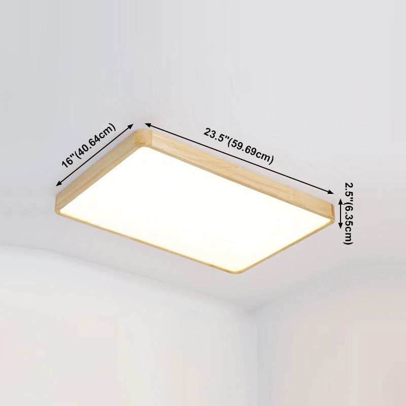 Plafonnier LED encastré en bois, luminaire de plafond simple pour chambre à coucher