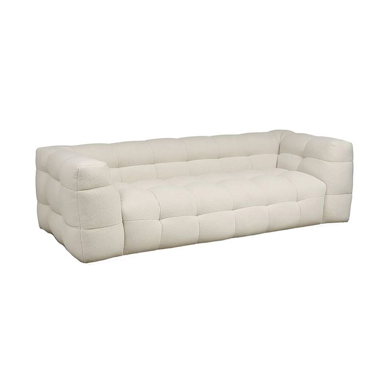 Biscuit Back Sofa Tuxedo Arm Seating in Beige for Living Room