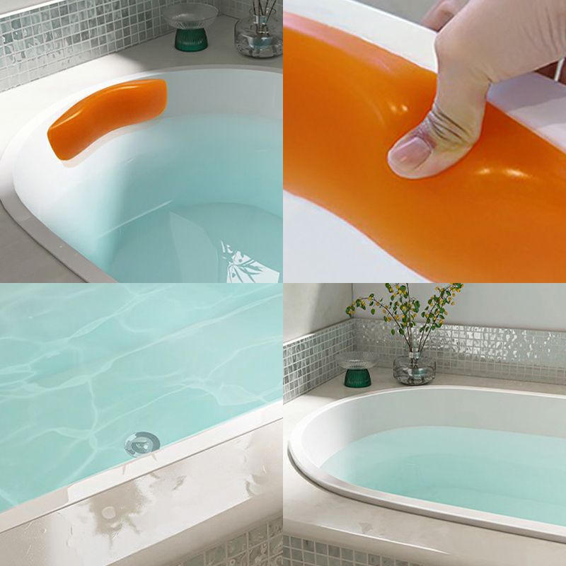 Contemporary Oval Acrylic Bathtub Soaking Drop-in Bathtub with Faucet