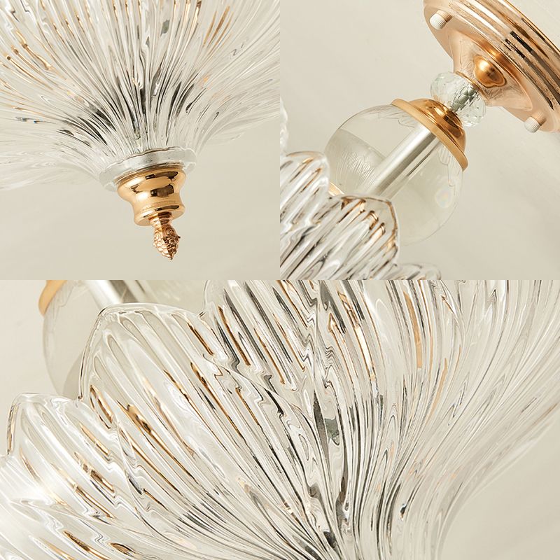 12 "/16" diámetro acampado semi flanpes de montura moderna 1 lámpara de techo ligera en negro/dorado con soportes de cristal