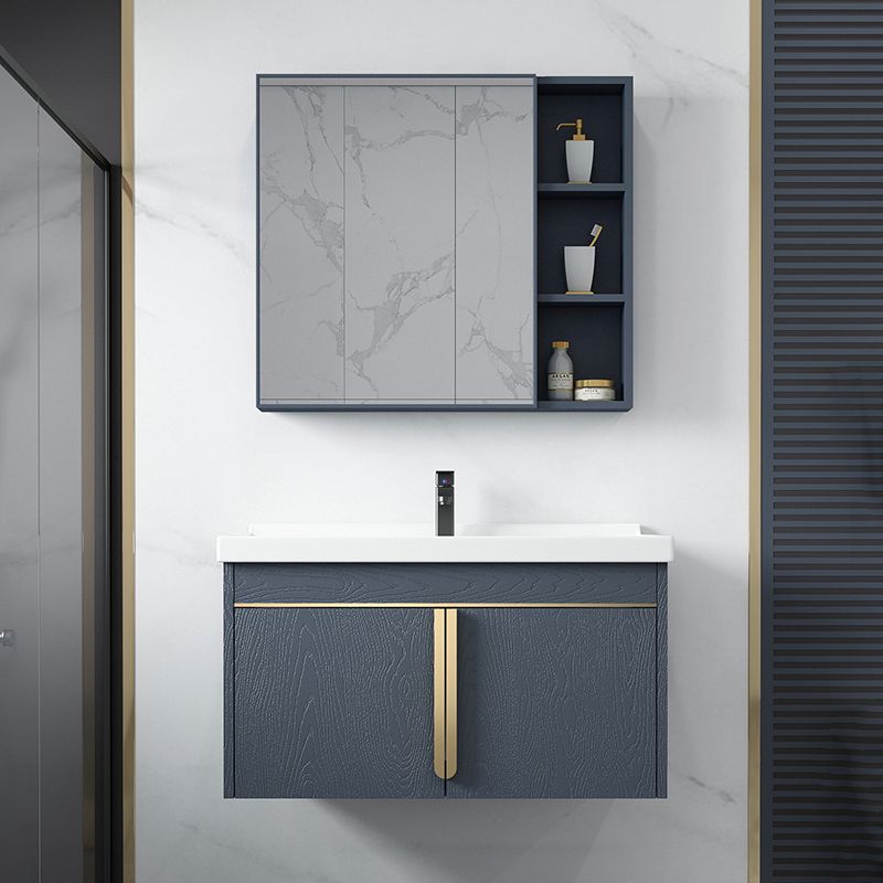 Contemporary Wall Mount Bath Vanity Mirror Cabinet Vanity Cabinet with Storage Shelving