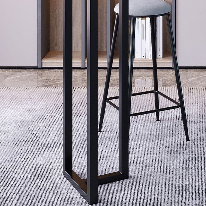 Modern 1/3/4/5 Pieces Bar Table Set Rectangle Stone Counter Table with Stools for Balcony