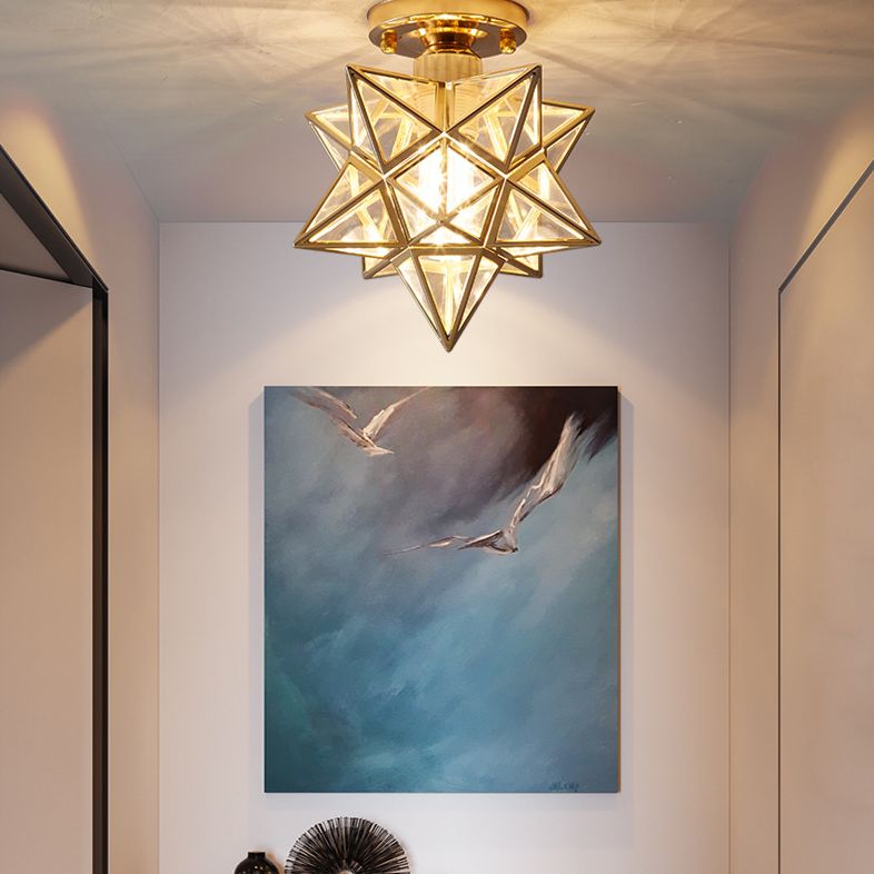 Ster Semi Inbouw Plafondlamp Modern Metaal 1 Licht Semi Inbouw