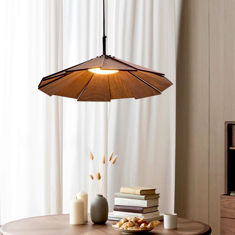 1-licht houten hangende lamp naar beneden verlichting eenvoudige kegelvorm hanger verlichtingsarmatuur