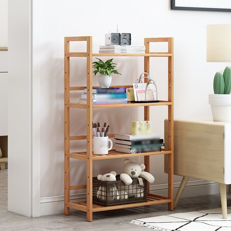 3/4/5-Shelf Manufactured Bookshelf Wood Etagere Natural Scandinavian Vertical Bookcase