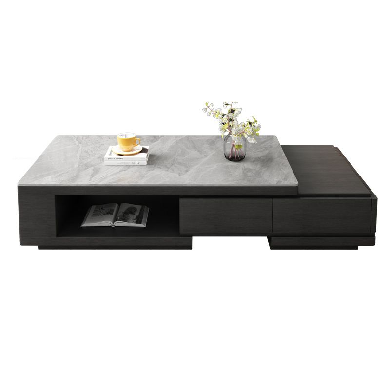 Single Coffee Table Slate Rectangular Coffee Table with Shelf