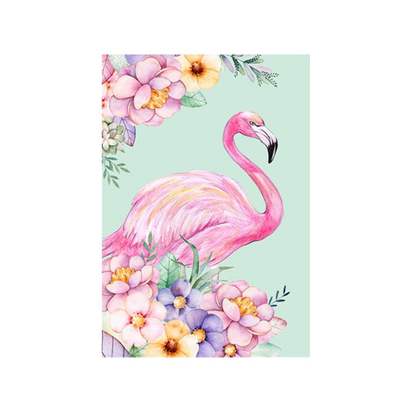 Kids Fantasy Animal Art Print Pink Textured Surface Wall Decoration for Living Room