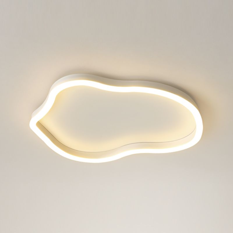 Plafonnier encastré en métal de forme unique, style moderne, éclairage encastré à 1 lumière en blanc