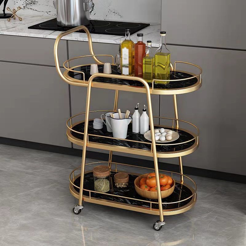 32.28" High Rolling Contemporary Prep Table Stone Prep Table