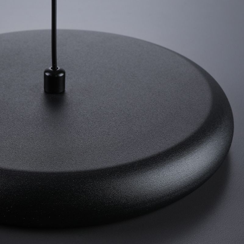 Modern Minimalist LED Pendant Light Frosted Aluminium Circular Hanging Lamp with Acrylic Shade