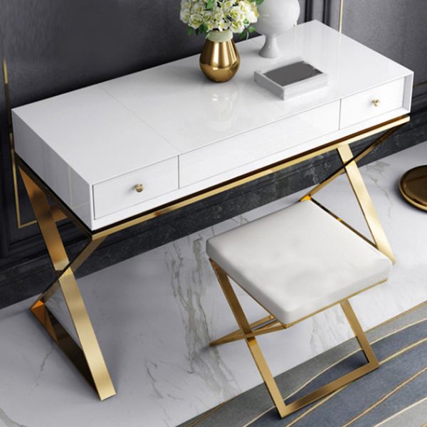 White Mirror and Drawers Included Glam Vanity Dressing Table Set