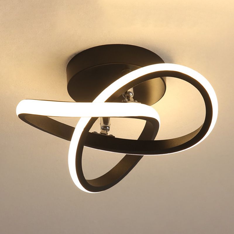 Modern Minimalism LED Ceiling Lighting Metal Geometric Frame Semi Flush Mount Lighting for Hallway