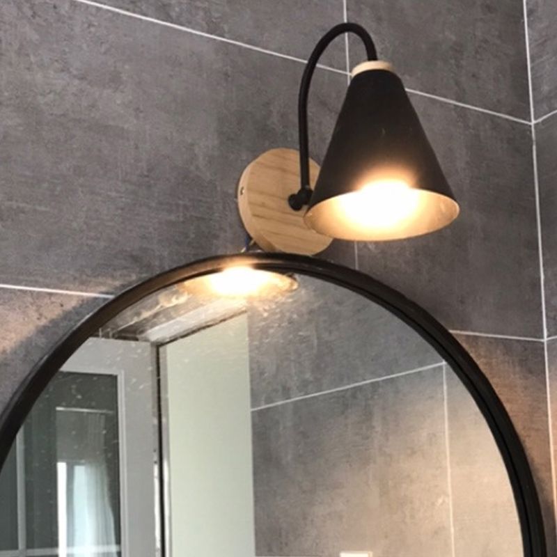 Modern Simple Cone Shape Vanity Light with Iron Shade for Shower Room