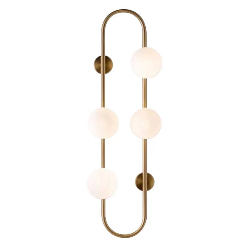 Modern Style Ellipse Shape Wall Light Glass Sconces in Gold for Bedroom