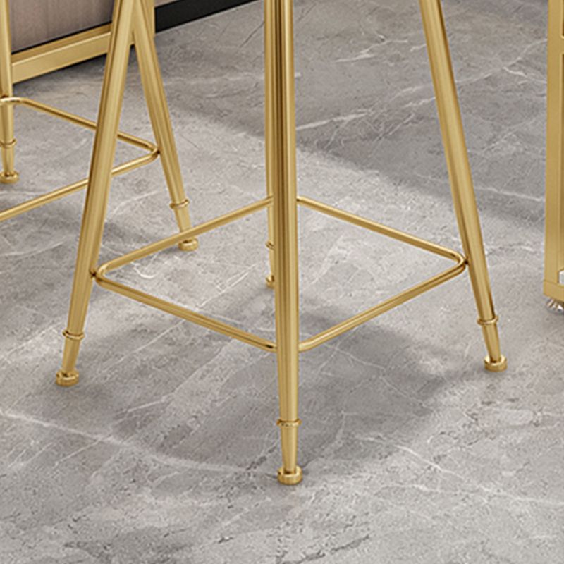 Industrial Armless Dining Stools Round Bar Stools with Metal Base
