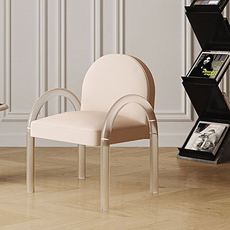 Basic Four Leg Tight Back Solid Color Accent Chair Set for Living Room