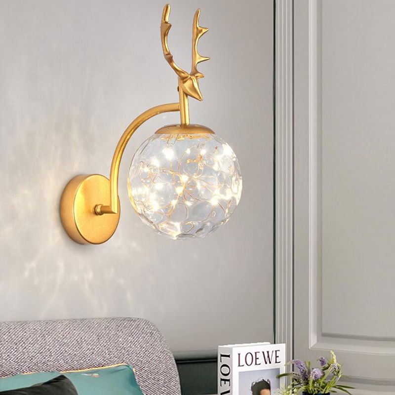 Nodric Style Creative Wall Lamp LED Glass Globe Wall Sconce for Aisle
