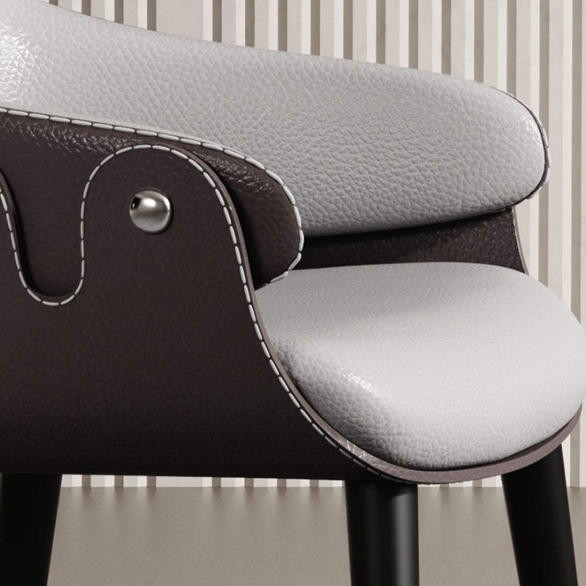 Contemporary Style Dining Chair Arm Dining Chair with Metal Legs for Kitchen