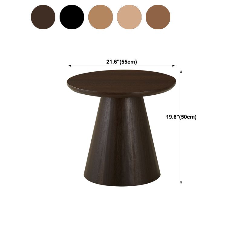 Modern Pedestal Wooden Coffee Table Set Round Top Shape Cocktail Table for Living Room