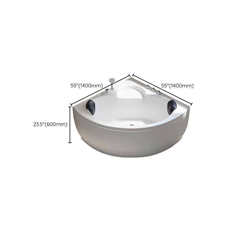 Modern Corner Acrylic Bathtub Air/Whirlpool Bathtub with Drain and Overflow Trim