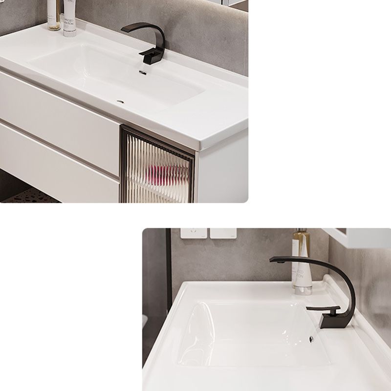 Modern Sink Vanity Bathroom Color Block Wall Mount Vanity Cabinet
