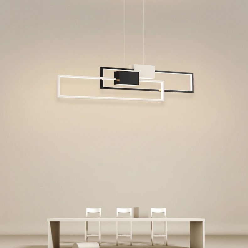 Linear Shape Island Lights Contemporary Style Metal 4 Light Island Pendant Lights