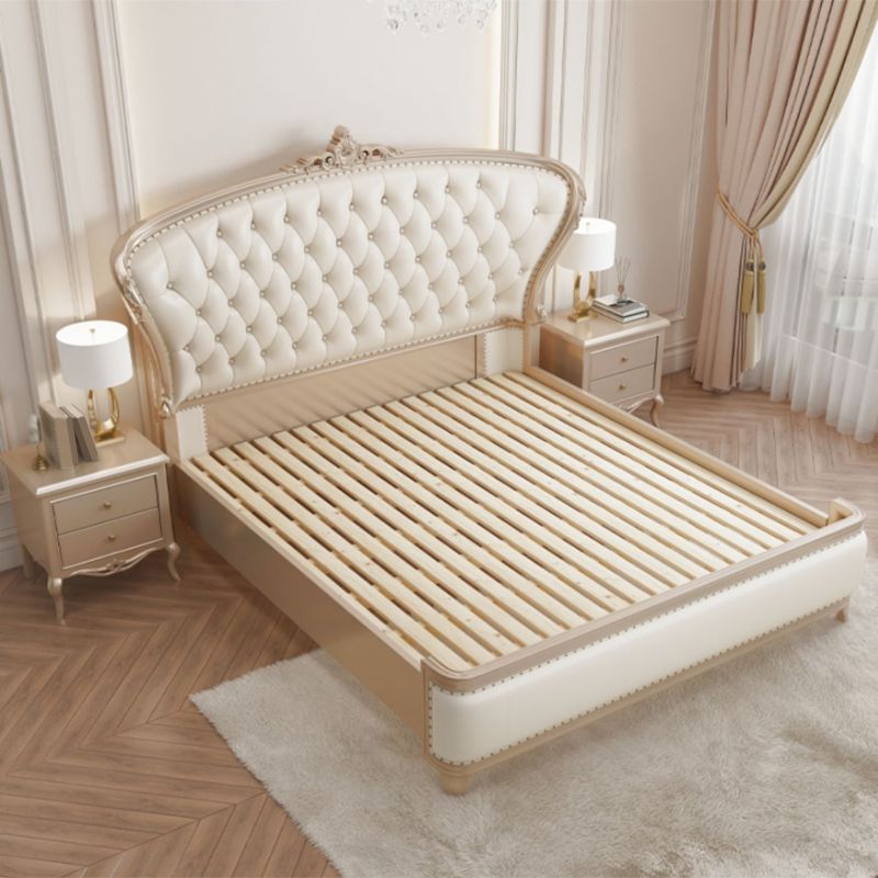 Victorian Foam Standard Bed Pine Wood Storage Bed Frame for Home