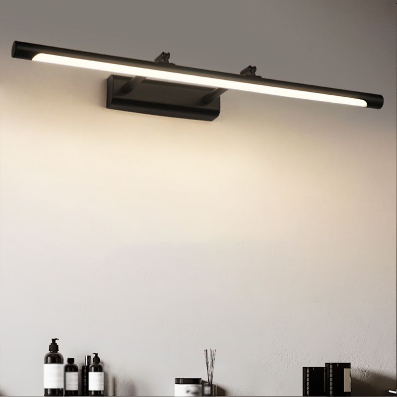 Linear Shape Metal Wall Sconce Modern 1 Light Swing Arm Mirror Wall Mounted Light