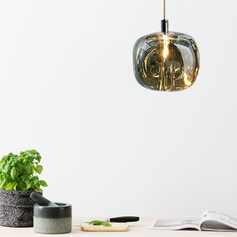 Glass Block Ceiling Pendant Light 1 Light Creative Hanging Light for Living Room Bar