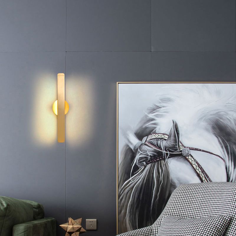 Geborsteld goud rechthoekige LED -wandlamp roteerbaar ontwerp Noordse eenvoud Aluminium SCONCE LICHT VOOR BEDBAAR