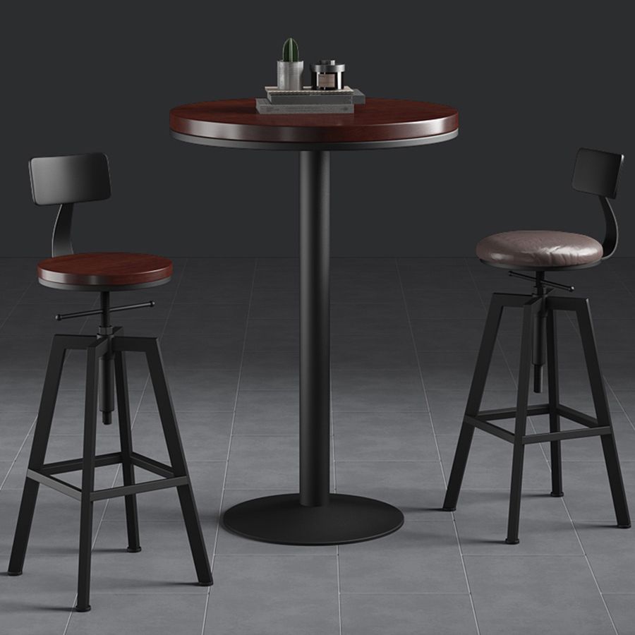 Round Metal Counter & Bar Stool Industrial Footrest Counter-height Stool
