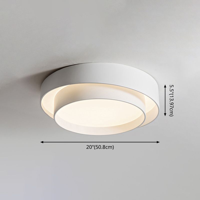 Style moderne White Led Flush Mount Light Fixture Geometrical Metal Flush Mount Light