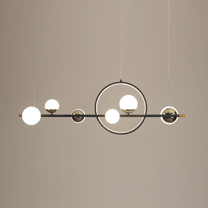 Spherical Shape Island Pendants Contemporary Metal 7 Light Light Hanging Lights
