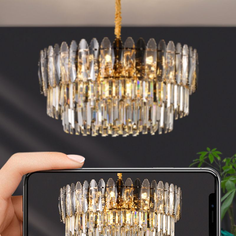 Geometric Pendant Lights Modern Crystal Pendant Lighting Fixture in Gold