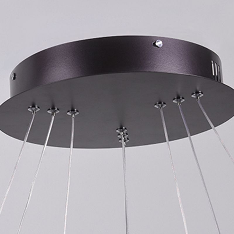 Modern Dining Room Lighting Multiple Rings Hanging Ceiling Lights Metal Chandelier