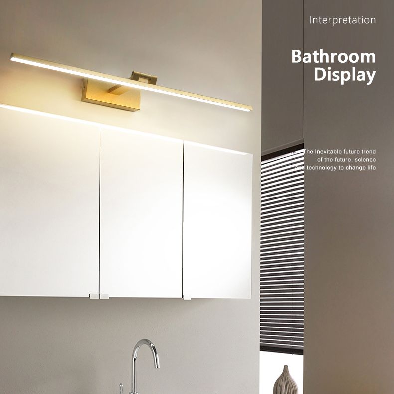 Gold Linear LED Wall Lamp in Modern Concise Style Aluminium Indoor Wall Sconce with Silicone Shade