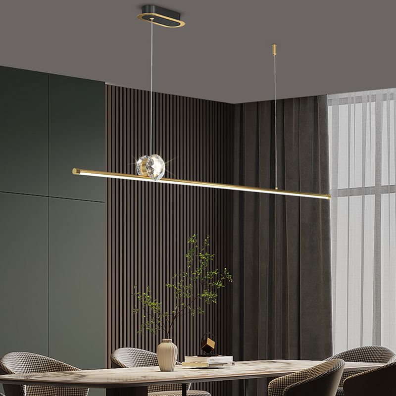 Linear Island Lights Contemporary Metal Island Lighting Fixture for Kitchen