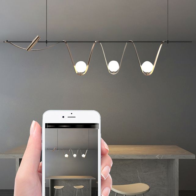 Contemporary Style Spherical Hanging Pendant Lights Glass 4- Light Pendant Light Fixtures