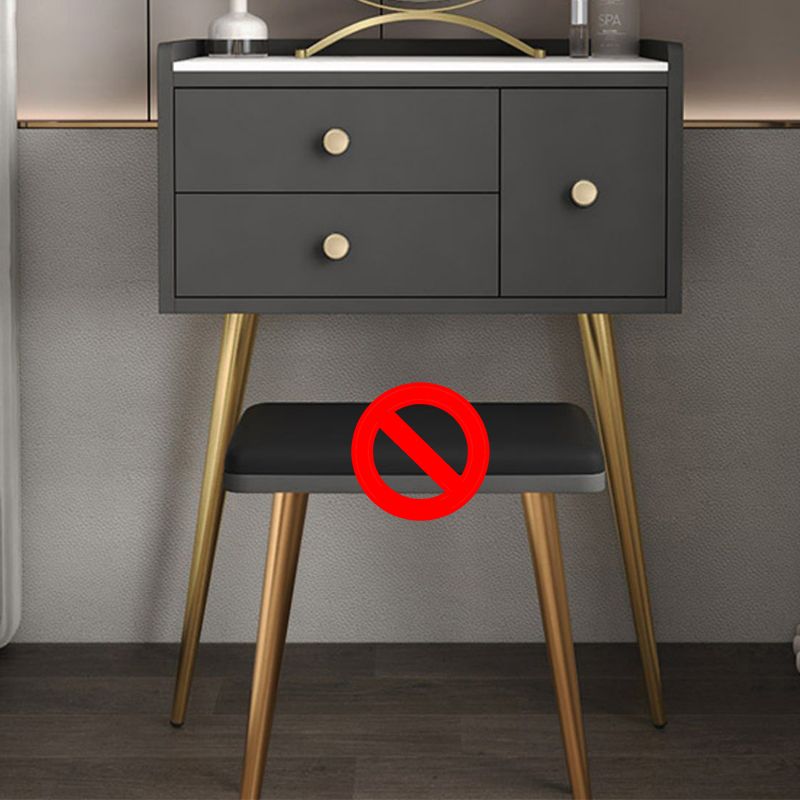 Contemporary Dresser Wooden Makeup Counter With 3 Storage Drawers for Bedroom