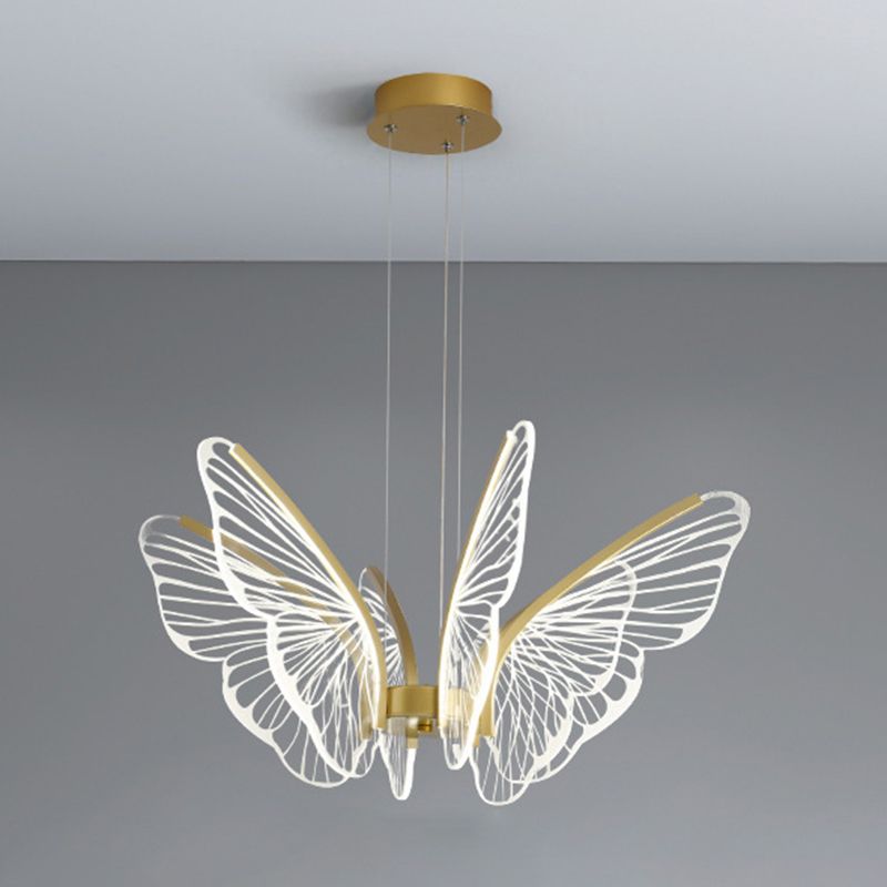 Modern Style Butterfly Ceiling Suspension Lamp Multi Lights Acrylic Hanging Lamp