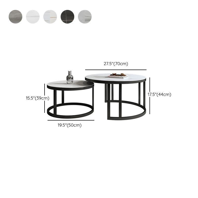 Rectangle Coffee Table Slate 2 Nesting Coffee Table Set for Living Room