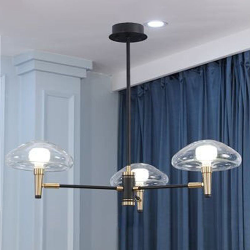 Lámpara de lámpara sombreada de negro simplicidad estilo techo de metal luz colgante de techo