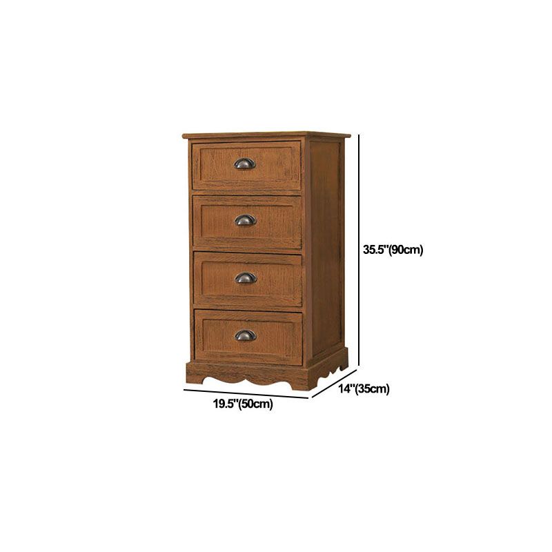 12" W Vintage Vertical Storage Chest Bedroom Solid Wood Lingerie Chest with Drawers