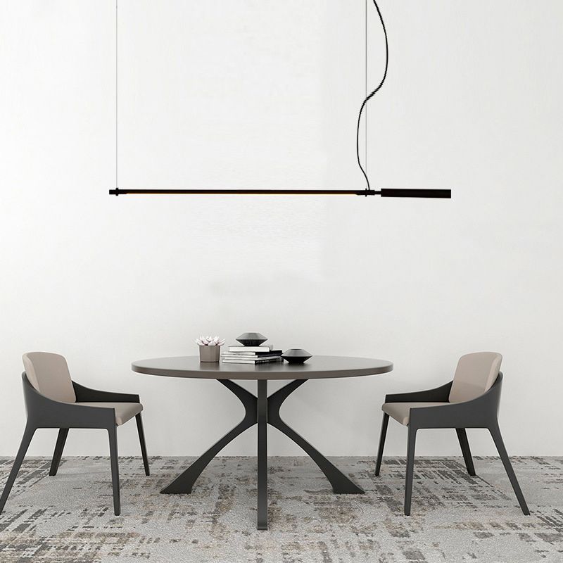 Metal Island Chandelier Lights Modern Pendant Light Fixtures in Black