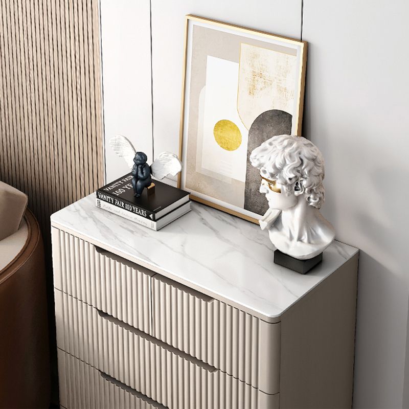 Glam Bedroom Engineered Wood Storage Chest Vertical Chest with Drawers