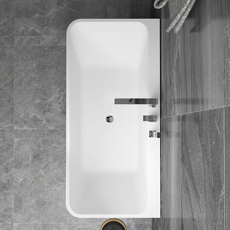 Stone Rectangular Soaking Bathtub Antique Finish Back to Wall Bath Tub