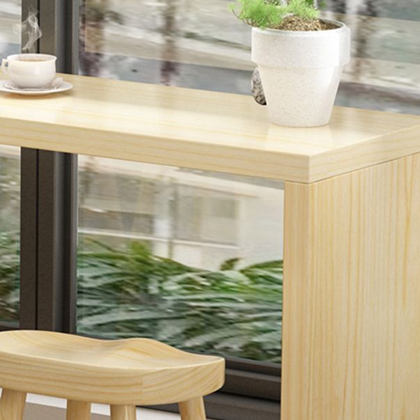 Modern Rectangle Pine Wood Bar Table Set 1/5/9 Pieces Counter Table with Backless Stools