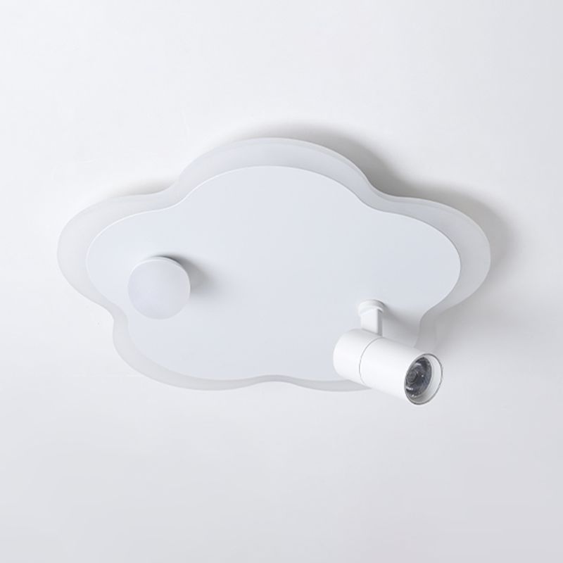 Contemporary Flower-Shaped LED Flush Mount Ceiling Lights White Acrylic Ceiling Mounted Fixture