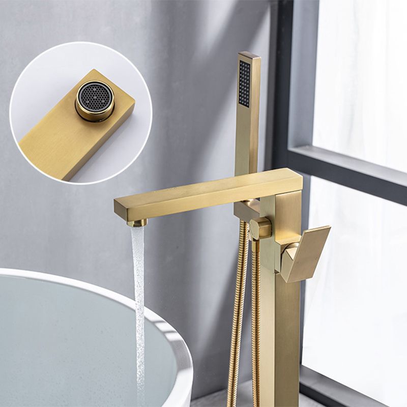 Floor Mounted Metal Freestanding Tub Filler Low Arc Freestanding Tub Filler Trim